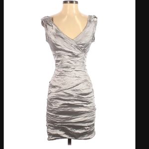 Nicole Miller silver cocktail dress